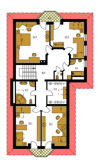 Floor plan of second floor - ELEGANT 160